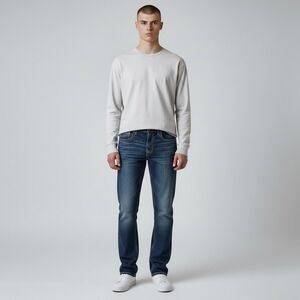 BKE Jake Jeans Men's 34x34 Blue Straight Leg Medium Wash Stretch Denim